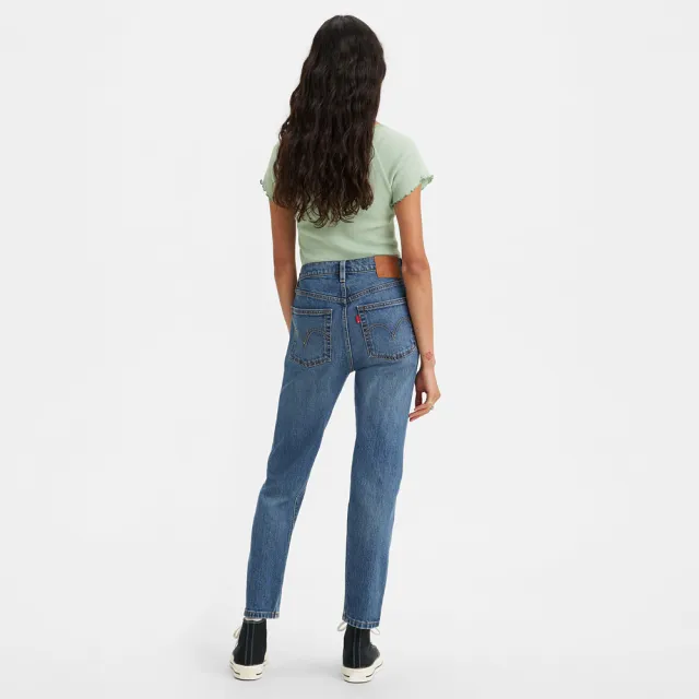 【LEVIS】女 501Crop高腰合身直筒牛仔長褲/精工中藍染刷白/及踝款/彈性布料 熱賣單品 36200-0291
