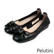 【Pelutini】蝴蝶結配飾造型包頭平底鞋 黑色(331014W-BL)