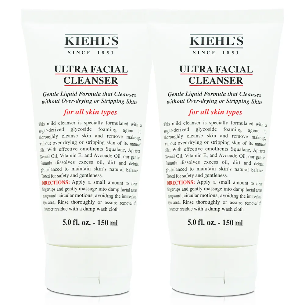 【Kiehl’s 契爾氏】冰河保濕潔面乳 150ml*2(百貨專櫃貨)