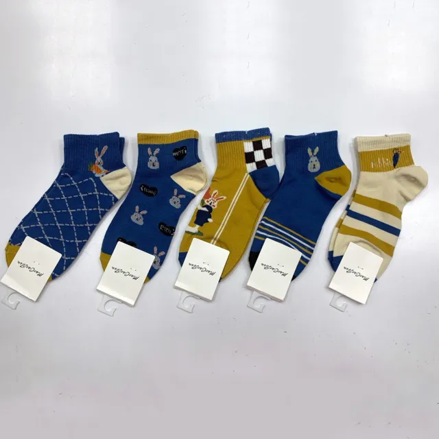 【Socks Form 襪子瘋】5雙組-100%純棉日系短襪(踝襪/棉襪/船型襪/女襪)