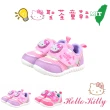【HELLO KITTY】12.5-17.5cm兒童鞋 電燈鞋 蝴蝶結輕量減壓抗菌防臭休閒運動鞋(紫&桃粉色)