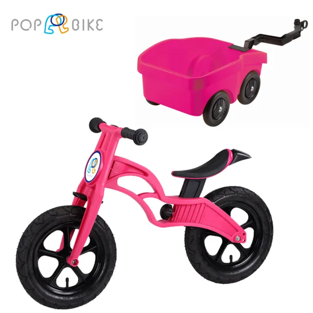 【BabyTiger虎兒寶】POPBIKE 兒童平衡滑步車 -(AIR充氣胎 + 托車組-紅)
