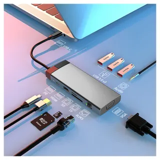 【ANTIAN】10合1 PD100W Type-C多功能HUB轉接器 Mac轉接頭 USB3.0 HDMI集線器