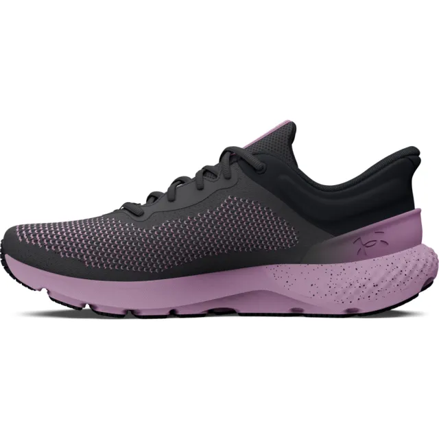 【UNDER ARMOUR】UA 女 Charged Escape 4 Knit 慢跑鞋 運動鞋_3026526-101(黑紫)