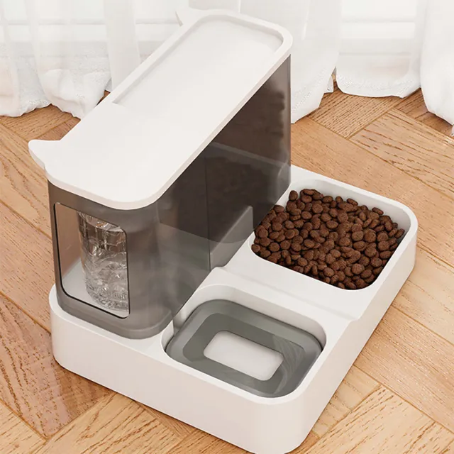 【Tinypet】寵物餵食器飲水機一體機(大容量防漏水一體雙碗)