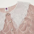 【ILEY 伊蕾】雙層蕾絲領印花排釦上衣(粉色；M-XL；1233071413)