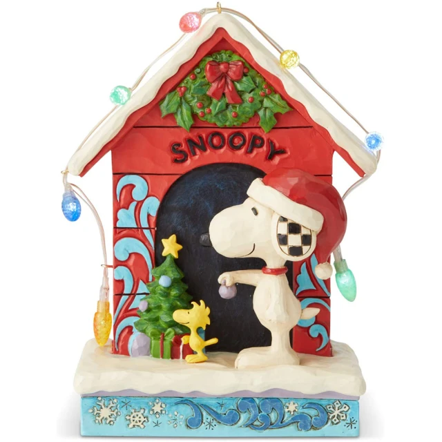 Enesco 精品家飾 Peanuts SNOOPY 史努比聖誕狗屋居家擺飾(Jim Shore愛木小灣)