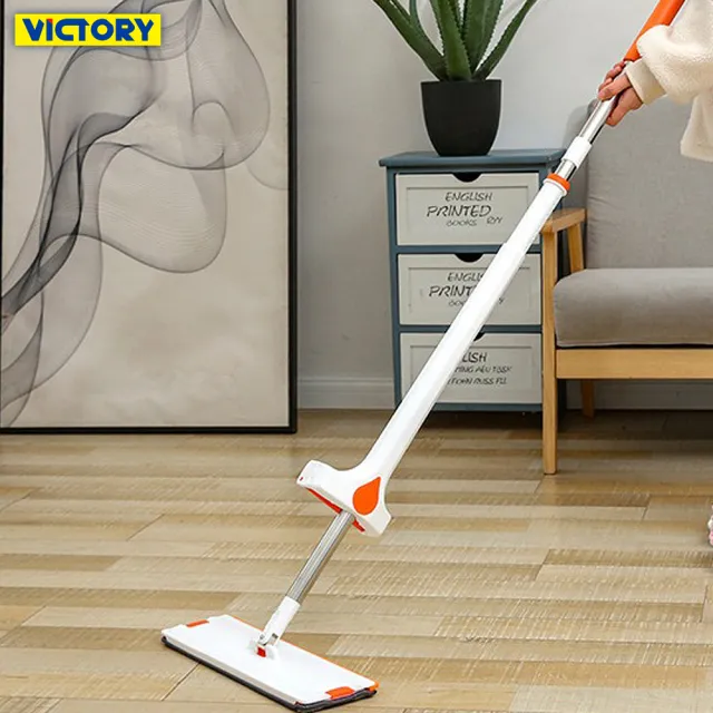 【VICTORY】免手洗超細纖維乾濕兩用平板拖把替換布-4片(懶人拖把 刮水拖把 不沾手 不髒手 大拖把)