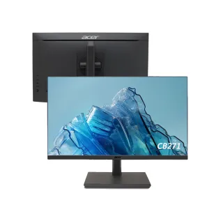 【Acer 宏碁】CB271 27型 IPS 薄逼框影音螢幕(內建喇叭/垂直旋轉/Type-C 65W/FreeSync/TUV護眼)