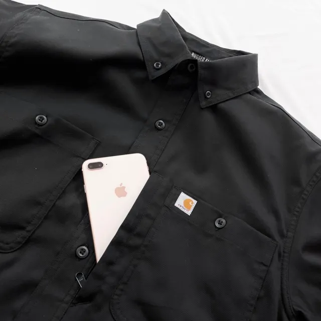 【carhartt】卡哈 雙口袋 工裝襯衫 胸前拉鏈 大尺碼 現貨 長袖 襯衫 平輸品(長袖 襯衫 9650B#4)