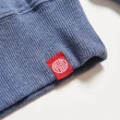 【EDWIN】女裝 撞色圖騰造型寬厚長袖T恤(黑藍色)