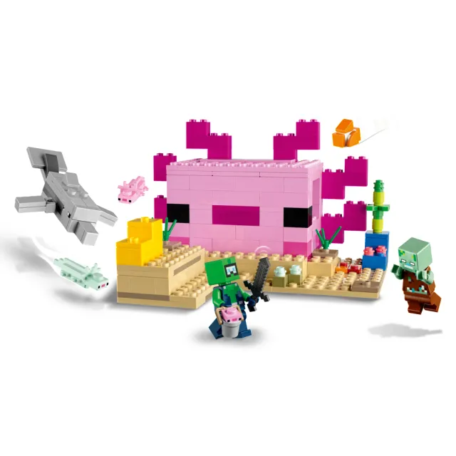 【LEGO 樂高】Minecraft 21247 The Axolotl House(可愛六角恐龍屋 麥塊)