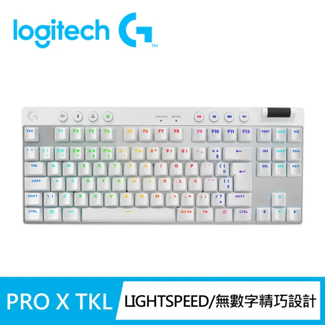 【Logitech G】PRO X 無線機械式TKL遊戲鍵盤(白色)