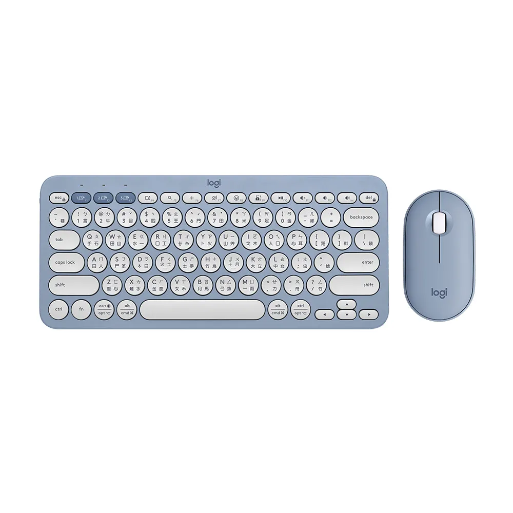 【Logitech 羅技】Pebble 2 Combo 無線藍牙鍵盤滑鼠組 K380S+M350S(午夜藍)
