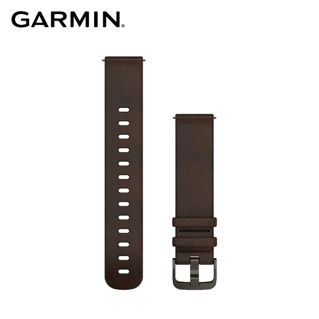 GARMINGARMIN Quick Release 20mm(咖啡色皮革錶帶暨灰色錶扣)