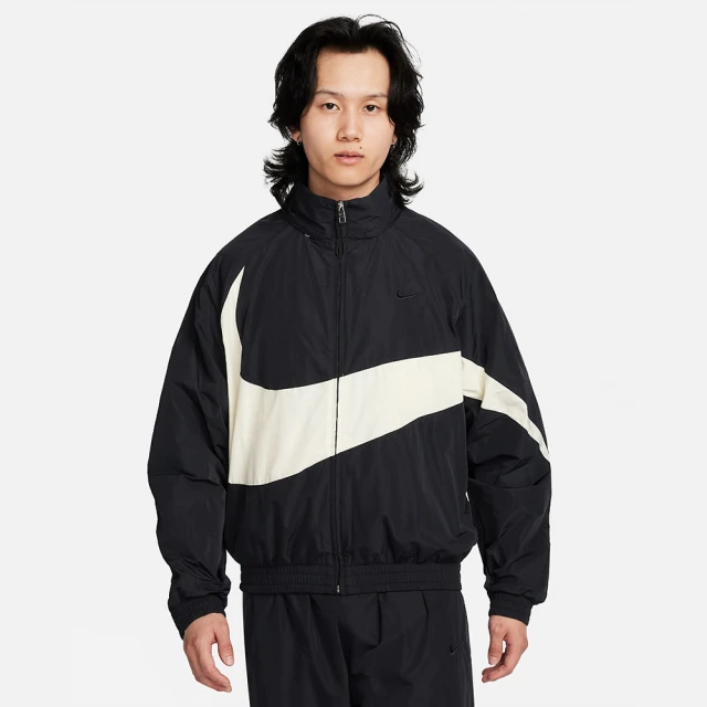 NIKE 耐吉 外套 男款 運動外套 風衣外套 AS M NK SWOOSH WVN JKT 黑白 FB7878-010(3S3537)