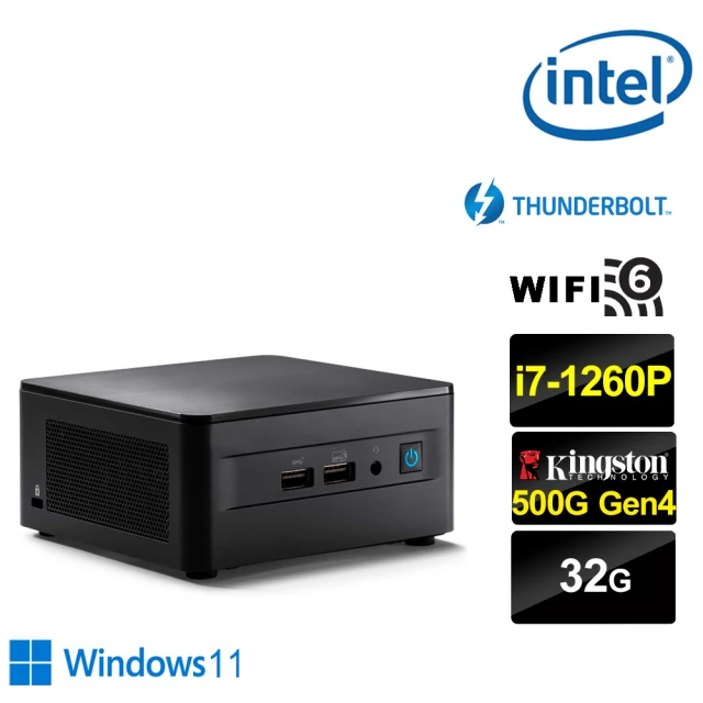 Intel 英特爾Intel 英特爾 NUC平台i7十二核{光影少尉IIW} Win11迷你電腦(i7-1260P/32G/500G M.2)