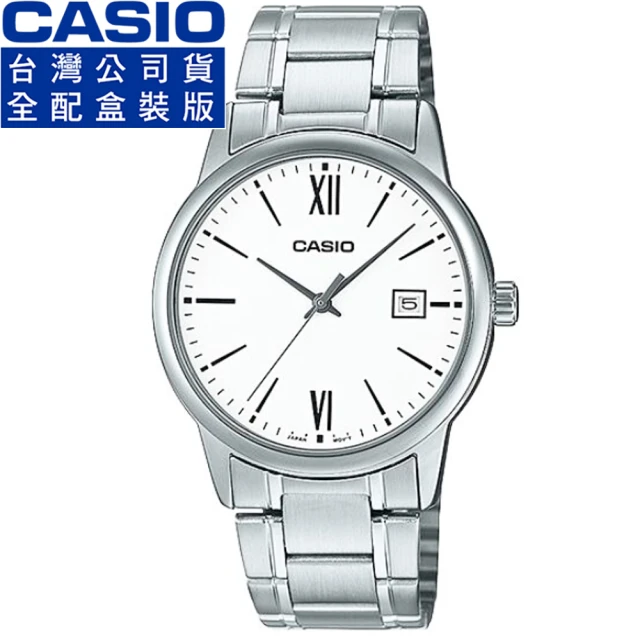 CASIO 卡西歐CASIO 卡西歐 卡西歐石英鋼帶男錶-白(MTP-V002D-7B3 全配盒裝)