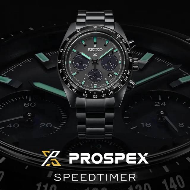 SEIKO 精工 Prospex SPEEDTIMER 黑潮夜視 太陽能三眼計時錶 聖誕禮物(SSC917P1/V192-0AF0SD)