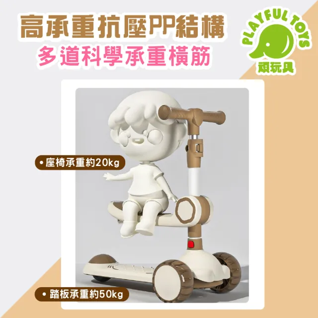 【Playful Toys 頑玩具】二合一兒童三輪滑板車(滑步車 平衡車 嚕嚕車)