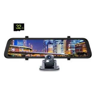 【領先者】ES-30 12吋 超清晰大螢幕 高清流媒體 前2K+1080P 全螢幕觸控後視鏡行車記錄器