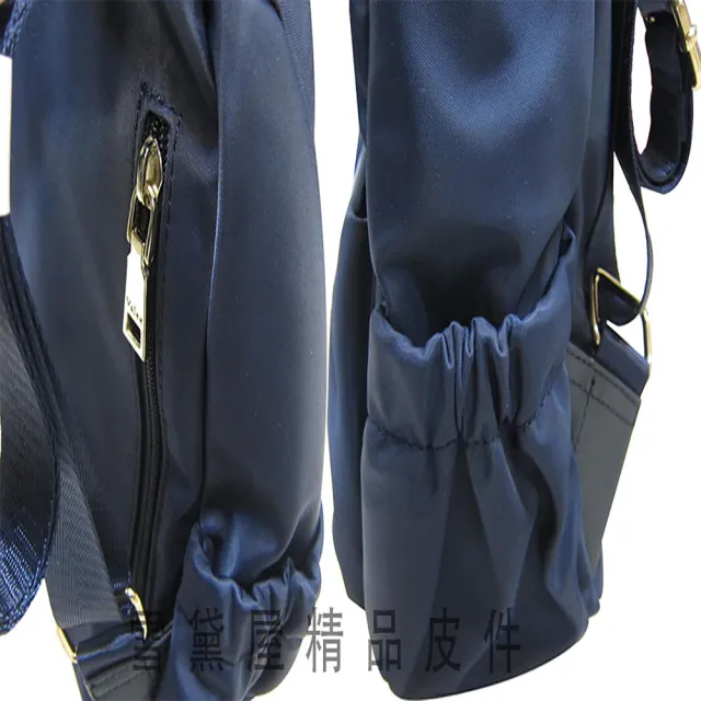 【Volee】雙11 真皮包包  後背包小型容量輕巧可8吋平板進口專櫃超輕量防水水晶布+100%牛皮革材 