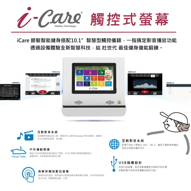 【i-Care】尊爵型全身線性復能健身(銀髮智能安全健身;有氧訓練;預防三高;居家復健;運動是良藥;樂齡健身)