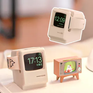 【手錶小物】復古電腦造型applewatch充電支架(充電座 手錶座 手錶架 飾品架 展示架 擺飾)