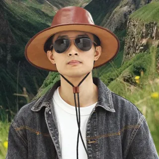 【MoonDy】包包 老帽牛皮帽子 男生帽子  復古帽 英倫帽 派對裝扮男牛仔帽真皮 禮物 西部牛