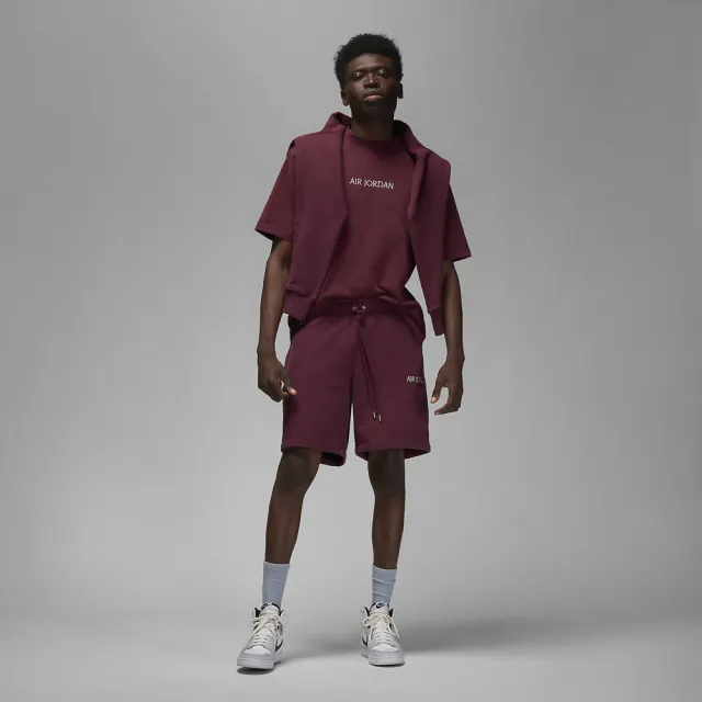 【NIKE 耐吉】上衣 男款 Jordan 喬丹 短袖上衣 Air Jordan x Wordmark 桃木紅(DV6466-645)