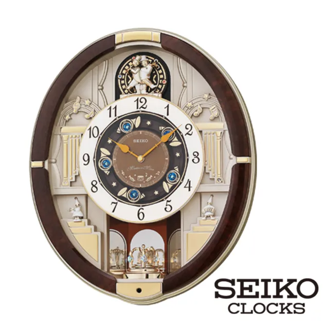 【SEIKO 精工】雙人舞者Hi-Fi音樂掛鐘 QXM289B.QXM290S(12首音樂 西敏寺鐘聲 SK048)