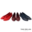【TINO BELLINI 貝里尼】巴西進口尖頭菱格平底鞋FWBV034-A(勃根地紅)