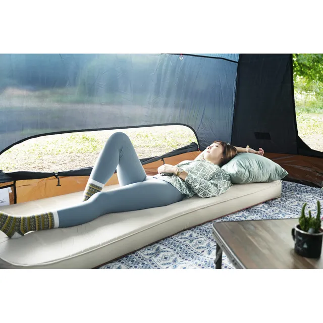 【NUIT 努特】舒眠星球 3D單人TPU自動充氣睡墊 米色 單人 10公分 露營床墊 超彈海綿(NTB155)