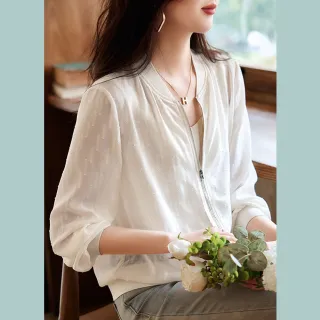 【初色】換季出清 休閒簡約防曬涼感空調遮陽薄款外套-共2色-68468(M-2XL可選/快速出貨)