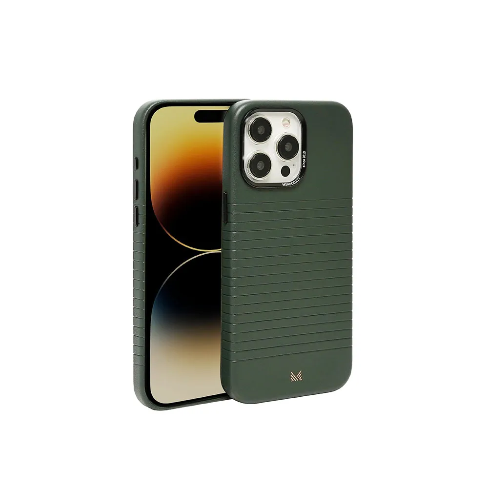 【MONOCOZZI】iPhone 15 Pro Max 皮革磁吸保護殼-橄欖綠(MONOCOZZI)