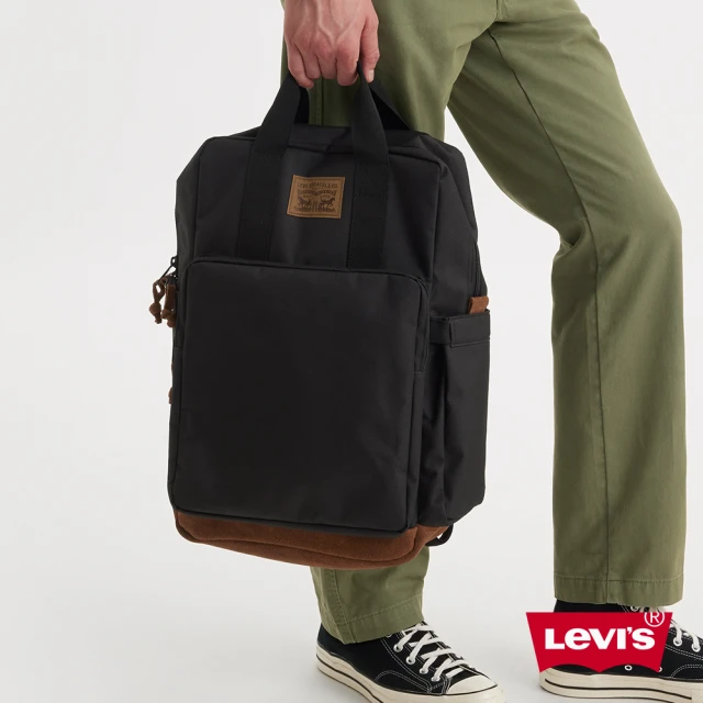 LEVIS 男女同款 手提、後背兩用包 / 復古鞣擰細節 人氣新品 D7954-0001