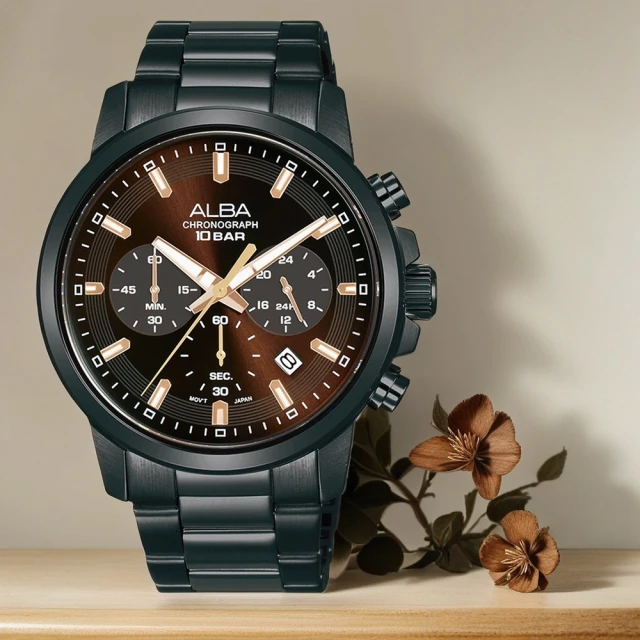 ALBA 雅柏 ACTIVE 三眼計時手錶-42mm 新年禮物(AT3J69X1/VD53-X399SD)