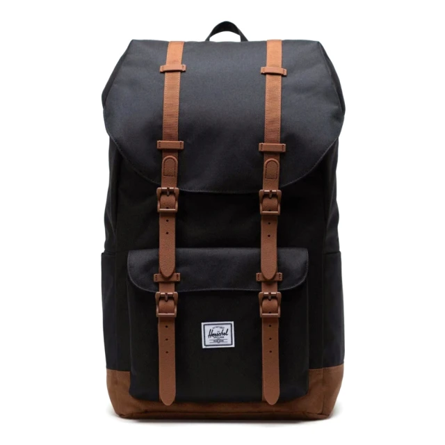 Herschel Little America 大型 ECO 全黑 棕色底 橡膠帶 筆電夾層 大容量 帆布 防潑水 磁扣 背包 後背包