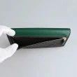 【COACH】Slim金屬LOGO印花PVC皮革翻蓋三折式長夾(深咖啡x綠)