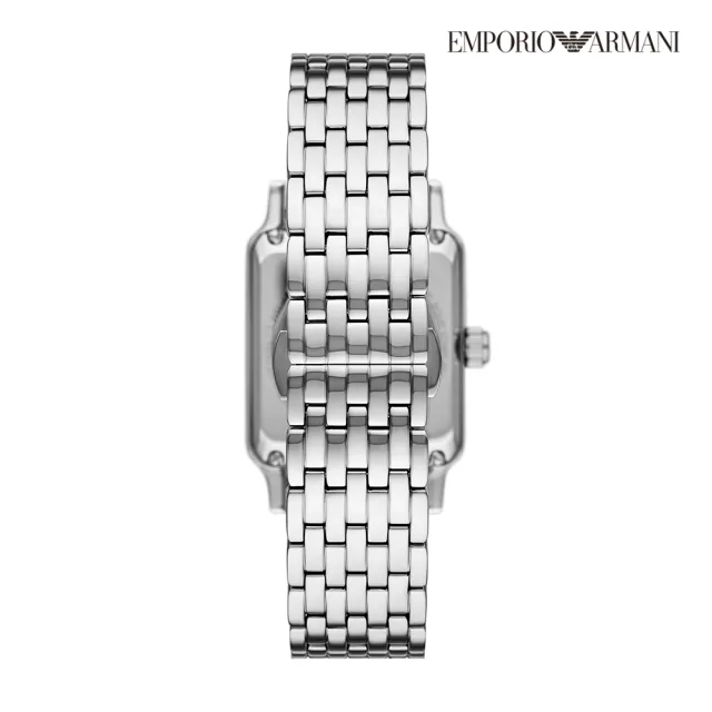 【EMPORIO ARMANI 官方直營】Diego 復古都會簍空機械手錶 銀色不鏽鋼鍊帶 36MM AR60057