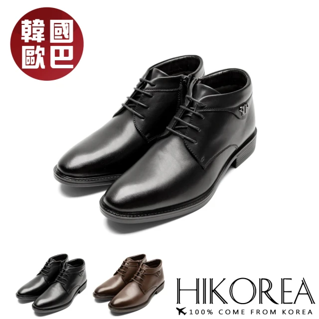 HIKOREA 韓國空運。必買美鞋3.5CM免綁帶厚底男款皮