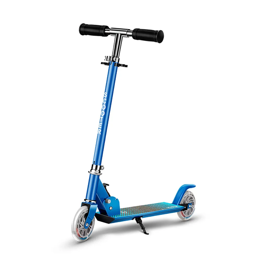 【scooter】全新升級款可折疊戶外兒童滑板車 溜溜車(耐磨PU閃光腳踩滑滑車)