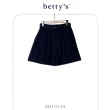 【betty’s 貝蒂思】燈芯絨打摺高腰後鬆緊短褲(黑色)