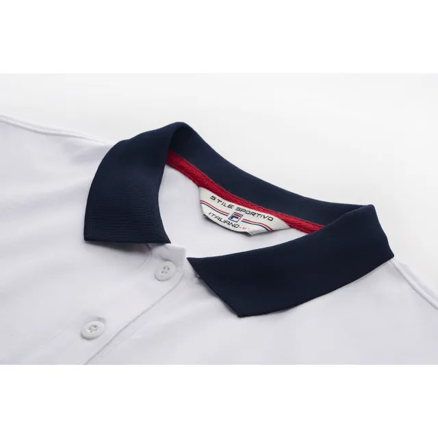 【FILA官方直營】#幻遊世界 女款 短版縮腰領衫 短袖POLO衫-白(5POY-1430-WT)