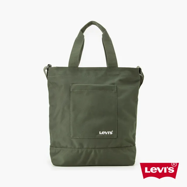 【LEVIS 官方旗艦】男女同款 手提、肩背兩用托特包 / 軍綠 人氣新品 D7545-0024