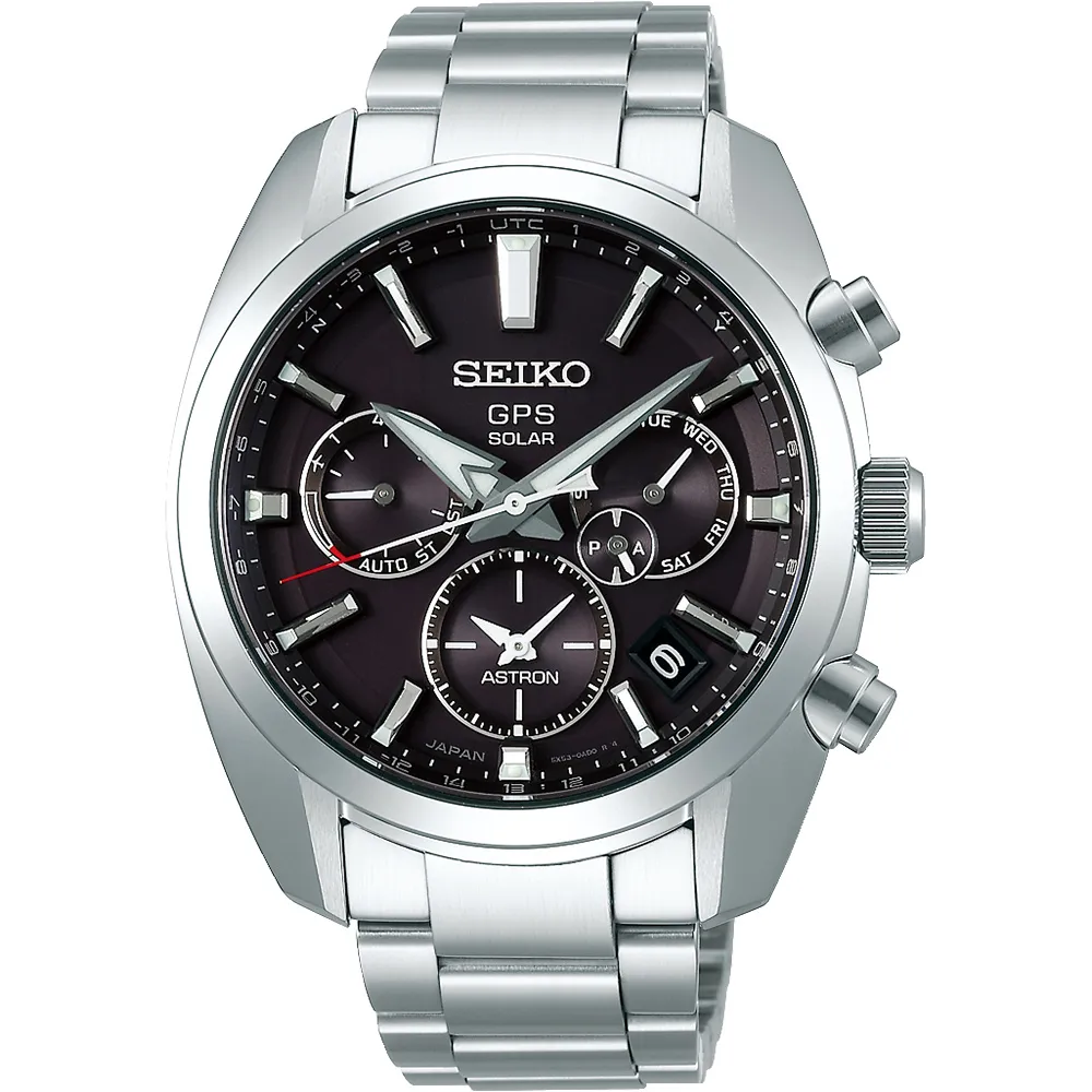 【SEIKO 精工】Astron 雙時區太陽能GPS衛星定位手錶 送行動電源(SSH021J1/5X53-0AJ0D)