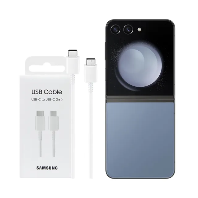 【Samsung 三星】原廠 Z Fold7 Flip7適用 3A 1m Type C to Type C線-白(DA705)
