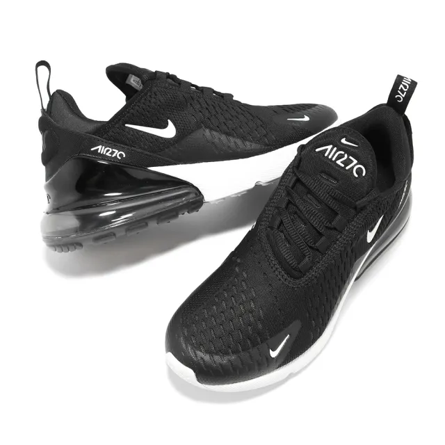 【NIKE 耐吉】休閒鞋 Air Max 270 運動 女鞋 襪套 氣墊 避震 舒適 簡約 球鞋 黑 白(AH6789-001)