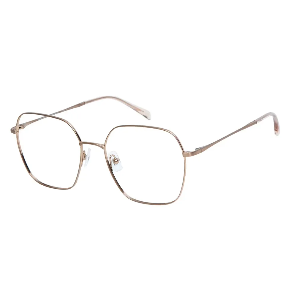 【GIGI Studios】幾何輕巧鈦金光學眼鏡(玫瑰金 - AVERY-8092/6)