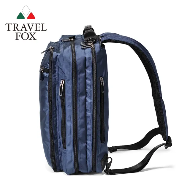 【TRAVEL FOX 旅狐】TRAVEL FOX 旅狐 男包 4Way高機能多夾層後背包/側背包/肩背包/筆電包(TB818-05 藍)